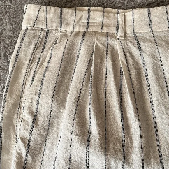 Old Navy Sz 2X Linen Striped Shorts Women Taylor Adjustable Coastal Beach Lounge - Picture 6 of 11